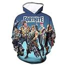 Youth 3D Games Hoodies Graphic Hooded Sweatshirt Printed Pullover with Pocket (Blue,L)