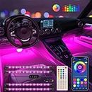 Keepsmile Car Accessories Interior Car LED Lights with Remote and APP Control Music Sync Color Change Under Dash RGB Car Lighting with Car Charger 12V 1A LED Lights for Car