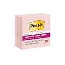 Post-it Super Sticky Notes, 5 Sticky Note Pads, 3 x 3 in., School Supplies, Office Products, Sticky Notes for Vertical Surfaces, Monitors, Walls and Windows,Pink Salt