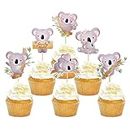 24 pezzi con motivo a coalama cupcake topper Happy Birthday Cake Decor per bambini Wild Jungle Animal Theme Birthday Party Supplies Party Events Baby Shower