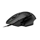 Logitech G G502 X Wired Gaming Mouse - LIGHTFORCE Hybrid Optical Mechanical Primary Switch, Hero 25K Gaming Sensor, Compatible PC - macOS/Windows - Black