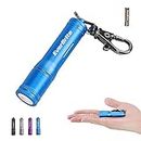 EverBrite Keychain LED Flashlight Mini Bright Key Ring Portable Pocket Torch for EDC, Party Favors, Night Reading, Camping, Power Outage, Emergency, AAA Battery Included, Blue