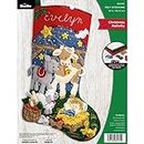 Bucilla Felt Applique 18" Stocking Making Kit, Christmas Nativity, Perfect for DIY Arts and Crafts, 89531E, White