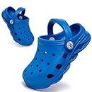 Knemksplanet Little Kids Clogs Classic Home Garden Clogs Toddler Slip on Water Shoes Indoor Outdoor Pool Beach Sandals Slippers for Boys Girls Blue