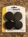 SoftTouch 1-1/2 Inch Round Premium Self-Stick Felt Pads Brown 16 Pack NEW!