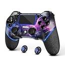 Replacement for PS4 Controller with 2 Thumb Grips, SAMINRA Design Starry Sky Custom V2 Wireless Game Controllers, Compatible with PS4, Slim, Pro and Windows PC…