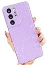 MINSCOSE Compatible with for Samsung Galaxy S21 Ultra Case,Cute Neon Bright Color,Glitter Bling Thin Slim Shockproof Silicone Sparkly Case, Soft TPU Phone Case for Women Girl-Purple