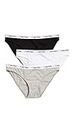 Calvin Klein Women's Carousel Bikini Panty, Black/White/Grey Heather, Small (Pack of 3)
