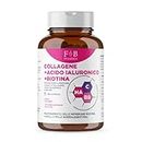 FB Pharma - integratore collagene e acido ialuronico e biotina - 180 capsule - Integratori articolazioni e cartilagine - capelli e pelle - Formula studiata in Italia