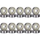 ExcInter 10Pcs ZZ698 8 * 19 * 6mm Deep Groove Ball Bearings Miniature Sealed High-speed Low-noise High-precision Corrosion Resistant Stainless Steel