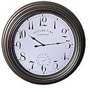Outside Time Scarborough Outdoor Wall Clock , 58cm, Weatherproof, Thermometer and Hygrometer, Brown for Outdoor, Patio, Home or Garden Décor (OT SC01)
