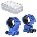 WestHunter Optics Adjustable Height Dovetail Scope Rings, 1 inch 30 mm Precision Scope Mount | Blue