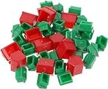 Radiraga Plastic Hotels and Houses, Houses & Hotels Game Replacement Pieces for Monopoly, 12 Red Houses and 32 Green Houses, Board Game Replacement Hotel and House, Board Game Playing Pieces