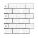 【Hot Selling Mono White】MORCART Peel and Stick Tile, Superior Stick on Wall Tiles for Kitchen Backsplash (30x30cm, 5 Tiles)