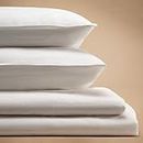 cebihy 100% Linen Sheets King Size Set 4 Pcs, Deep Pocket, Soft, Breathable & Cooling for Hot Sleepers, Hypoallergenic Bedding Sheets & Pillowcases, White