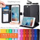 Premium Leather Wallet TPU JELLY Case Cover for Apple iPhone X 5S 6S 7 & 8 Plus