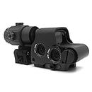 558 Holographic Sight and G43 3X Magnifier Hybrid Sight, Green & Red Dot Scope and 3X Magnifying Glass Combo, Quick Release Rollover Multiplier, for 20mm Rail Mount (Black)