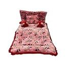 PINKS & BLUES Full Sleeping 5 Piece Baby Bedding Set with 2 Puppy Shape Side Pillows (0-42MONTHS) (Printed Pink)