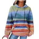Amazon Cyber of Monday Sale Women Fashion Hoodie Sweatshirt Tie Dye Color Block Waffle Knit Sweater Casual Hooded Pullover Tops with Pocket Coupons and Promo Codes for Discount Prime Blue