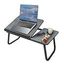 Laptop Desk, Laptop Bed Table with Foldable Legs & Cup Slot, Reading Holder Notebook Stand Breakfast Bed Tray Book Holder for Sofa, Bed, Terrace, Balcony