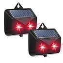 Solar Energy Predator with Two Flashing Red Lights, Predatory Light Repellent, Animal Repellent, Night Control for Animals, Solar Energy, for Cats Dogs, Foxes, Birds