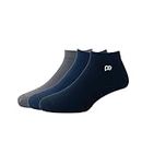 Peter England Mens Cotton Ankle Length Socks (Pack of 3) Dark Grey, Navy, Black