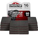 X-PROTECTOR Non-Slip Furniture Pads 16 PCS - 50 mm Premium Furniture Grippers! Best Self-Adhesive Rubber Feet for Furniture Feet - Ideal Non-Skid Furniture Pads - Keep Furniture in Place!