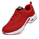 ziitop Women's Outdoor Sports Shoes Casual Mesh Air Cushion Sneakers Breathable Running Shoes Red