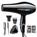 Nicoone Professional Hair Dryer, 2200W Fast Drying Salon Blow Dryer with Diffuser and Concentrator Attachments,Super Fast Hairdrye,2 Wind Speeds and 3 Heating Levels Adjustable