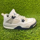 Nike Air Jordan 4 Retro Boys Size 2.5Y White Athletic Shoes Sneakers BQ7669-140