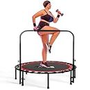 Paxilnie 40''/48'' Fitness Trampoline with Adjustable Handle Bar, Silent Trampoline Bungee Rebounder Jumping Cardio Trainer Workout for Adults - Max Limit 200KG (40'')