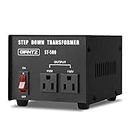 Giantz Step Down Transformer 240v to 110v, 500W Voltage Converter Stepdown Transformers AU-US Home Indoor Power Accessories, Pure Sine Output Ultra-Portable Lightweight with Socket Black