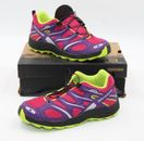 Salomon Trail Pro K Fancy Pink/Grape Juice/Pop Green 36 1/2 Hiking Shoes New