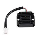 Voltage Regulator 4 Pin 4 Wires 4 Pins 12 V Voltage Rectifier, Universal Voltage Regulator Fits 150 250 CC Motorcycle Scooter Moped Atv Go Karts Quad 4 Wheelers Moped Buggy Sandrail (Black)