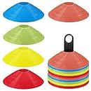 HUSZZM 16 Pcs Football Cones Football Training Equipment for Kids Sports Cones Markers Soccer Disc Cones with Plastic Holder Plastic Cones for Football Training Field Space Marker Garden Game