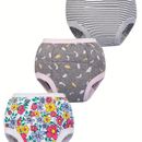 3pcs Children's Learning Potty Training Pants, Baby Diaper Pants, Breathable Cotton Hand Washable Machine Washable Shorts For 2 Years Old, 3 Years Old, 4 Years Old
