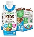 Orgain Organic Nutritional Vegan Protein Shake, Chocolate - 8g Plant Based, Kids Snacks, 23 Vitamins & Minerals, Fruits & Vegetables, Soy & Gluten Free, Non GMO, 8 Fl Oz (Pack of 12)