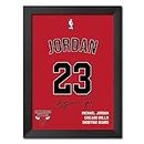 TenorArts Michael Jordan Jersey NBA Superstar Poster Chicago Bulls Laminated Posters Framed Painting with Matt Finish Black Frame (12 inches x 9inches)