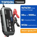 TOPDON T30000 30A 12V Car Automotive Battery Charger Repair Desulfator Tool UK