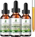 (3 Pack) Hemp Oil Organic Premium - 2,800,000 Maximum Strength - 100% Natural Hemp Drops Tincture - Hemp Oils with Vegan, Non-GMO, Grown and Made in USA