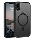 BENTOBEN iPhone XR Case, Skin-Friendly Touch Slim Shockproof iPhone XR Phone Case Supports Magnetic Wireless Charging, Full-Body Protective Phone Case for iPhone XR 6.1 Inch, Black