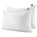 Martian Dreams Hybrid Pillow Microfiber & Shredded Memory Foam Fill - 2 Pack - Medium firmness, Hypoallergenic (50x75cm) - Relieves Neck and Shoulder Pain