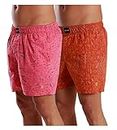 FREECULTR Men's Modal Boxer Shorts (Pack of 2) (FC-PRNT-BXR-PNK-ORG-02_XXL_Pink & Orange_2XL)