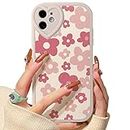 Lovmooful Compatible for iPhone 11 Case Cute Flower Floral with Love Lens Bumper Protector for Girls Women Soft TPU Shockproof Protective Girly for iPhone 11-Pink Flower