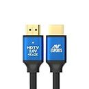Ant Esports AEH102 4K HDMI Cable with Blue Metal Cap - 2 Meters I 2.0 HDMI I 24K Gold-Plated I High Speed 18Gbps HDTV Cable