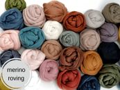 merino wool roving tops, 100g chunky coloured wool, fibre art supplies weaving