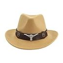 MYADDICTION Casual Cowboy Hat Wide Brim Props Lightweight for Women Men Adults Holidays Camel Clothing, Shoes & Accessories | Mens Accessories | Hats