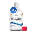 Marine Liquid Collagen 10000mg 500 ml I Pure Hydrolyzed Collagen Peptides (Type I & III) I Hyaluronic Acid, Biotin, Vitamin C I Healthy Skin, Hair, Nails