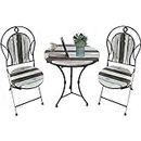BACKYARD EXPRESSIONS PATIO · HOME · GARDEN 905151-NW Backyard Expressions Farmhouse Wood Set-Patio Bistro Table and Chair Set of 2-Metal Frame with Wooden Seat and Back-Heavy Duty Design, Multi-Color
