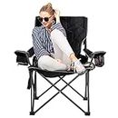SUNNYFEEL Oversized Heavy-Duty Camping Chair with Armrest-Attached Bottle Opener - Supporting up to 500 lbs, Padded for Outdoor Relaxation at Camping, Parks, Sports Events and Picnics